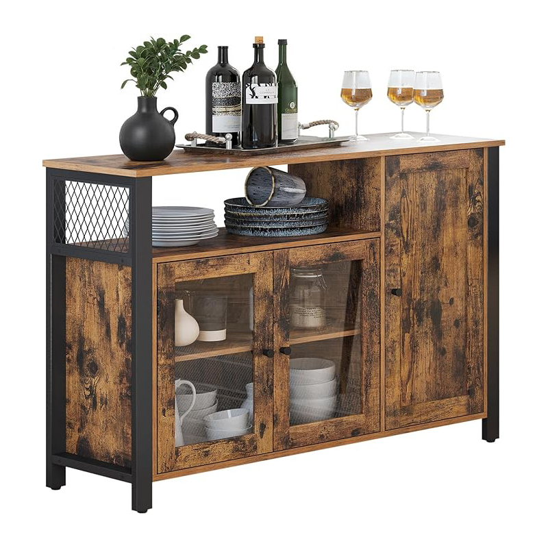 Aparador com 3 Portas e Prateleira Castanho Rústico