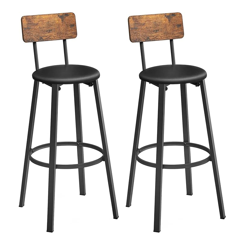 Pack 2 Bancos de Bar Castanho Rústico